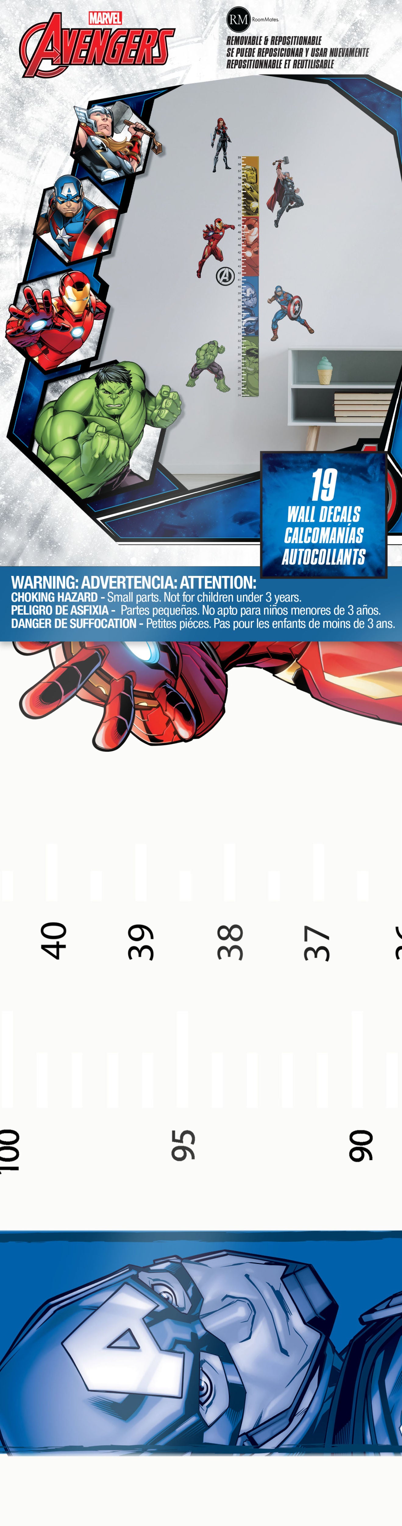 Avengers Growth Chart Wall Decals - packaging