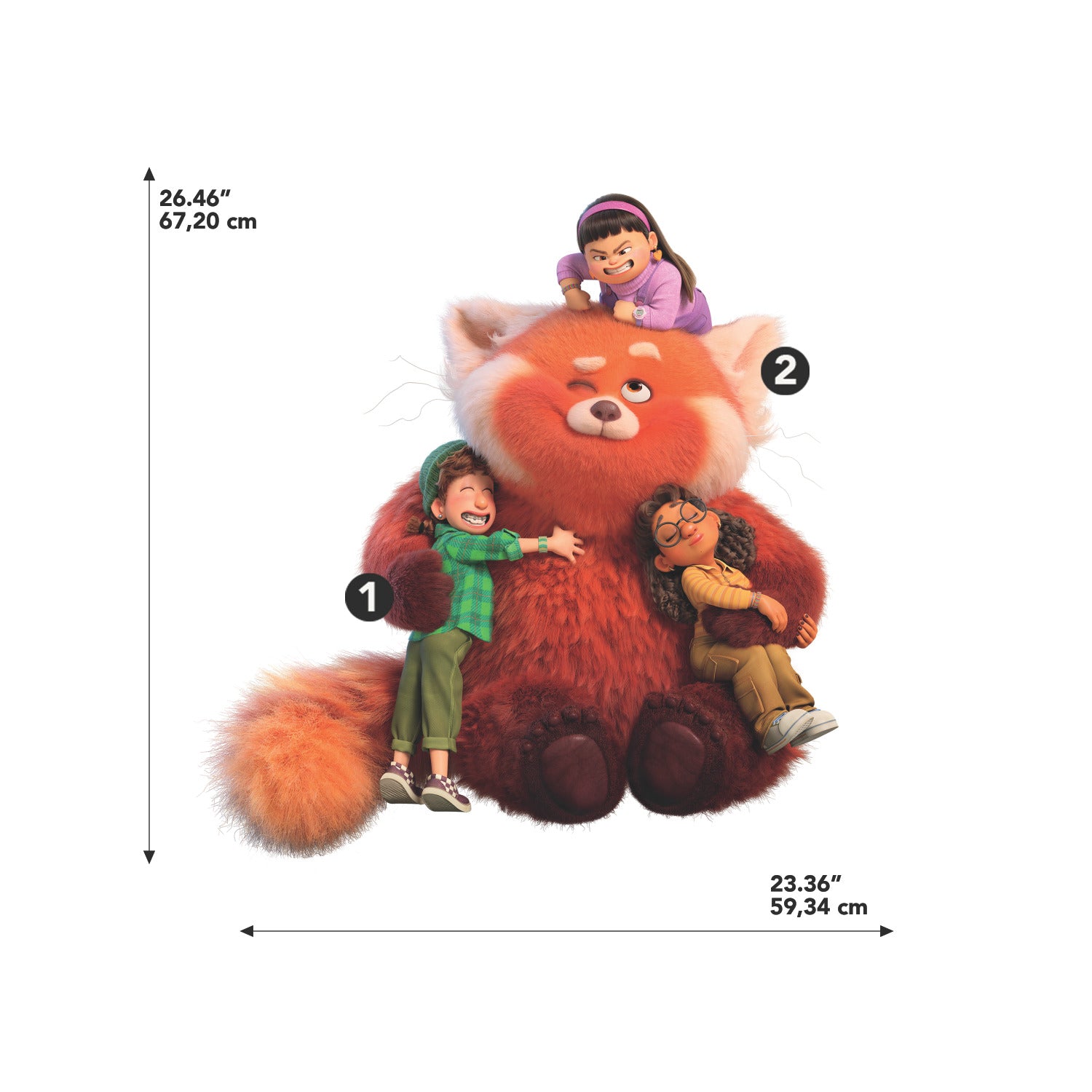 Turning Red Giant Wall Decals - dimensions