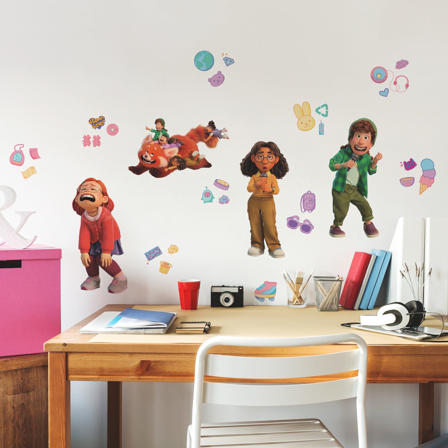 Turning Red Wall Decals in a room setting