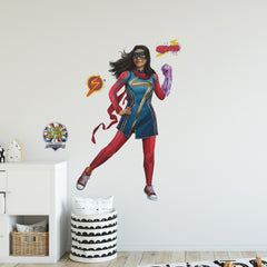 Ms Marvel Giant Wall Decals in a room setting