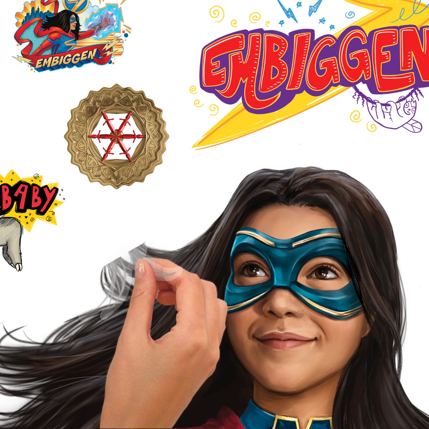 Ms Marvel Giant Wall Decals - peel and stick application