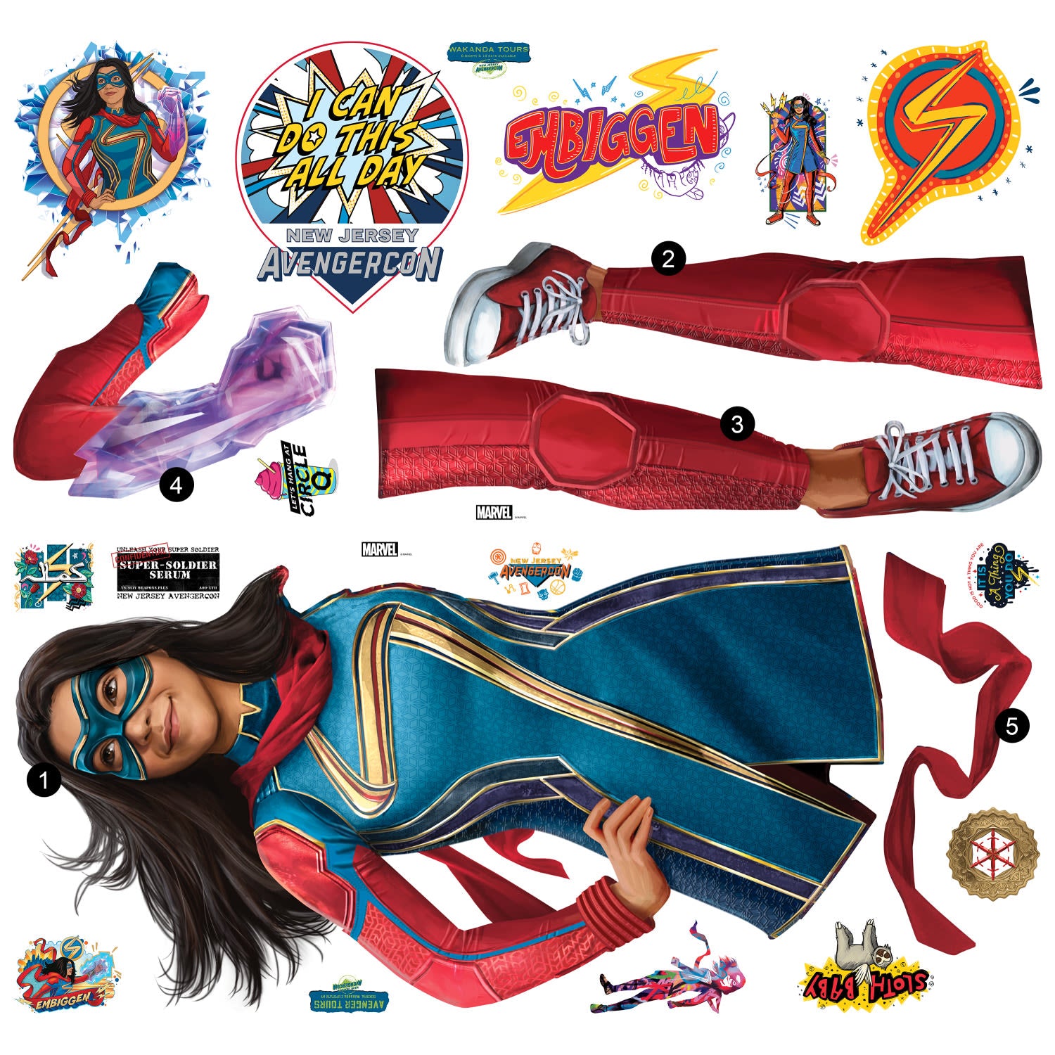 Ms Marvel Giant Wall Decals - panels