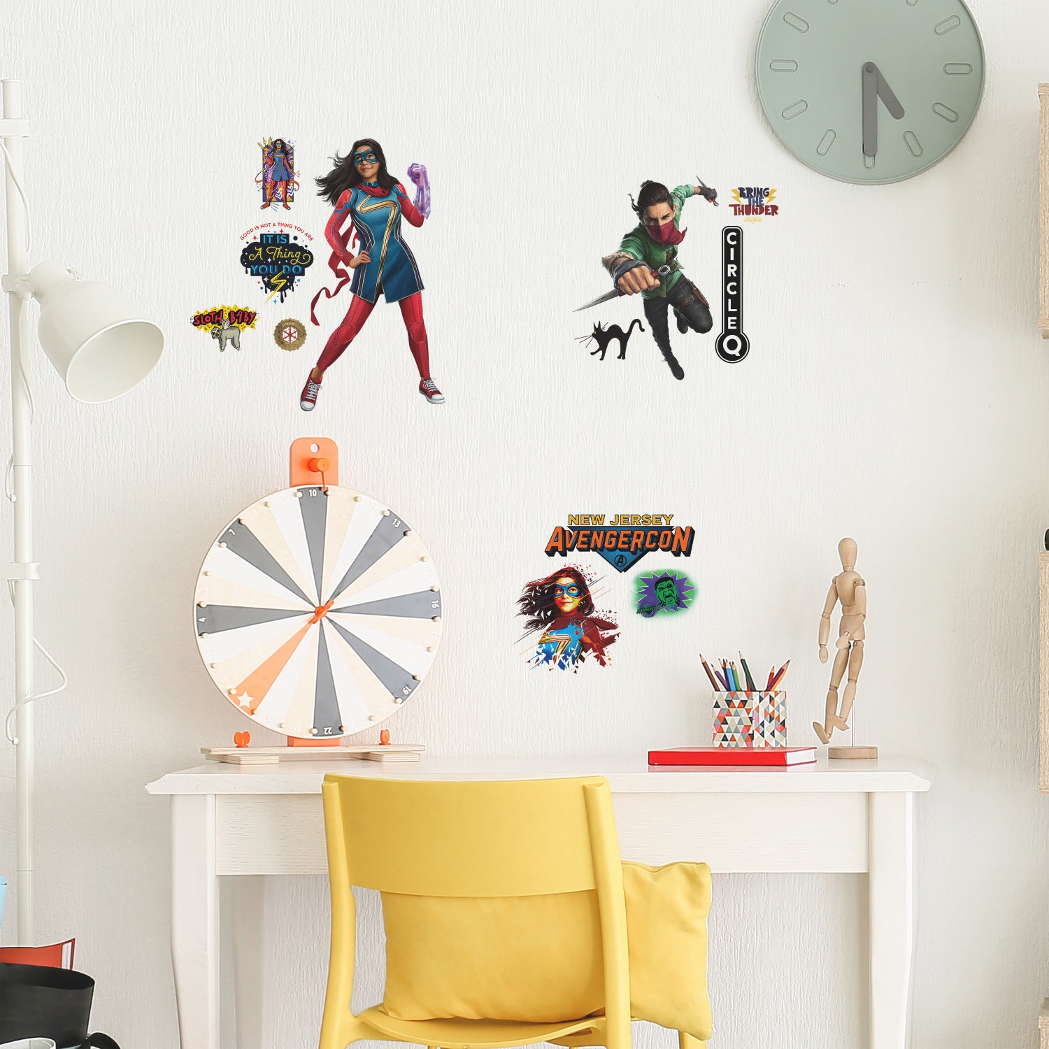 Ms Marvel Wall Decals in a room setting