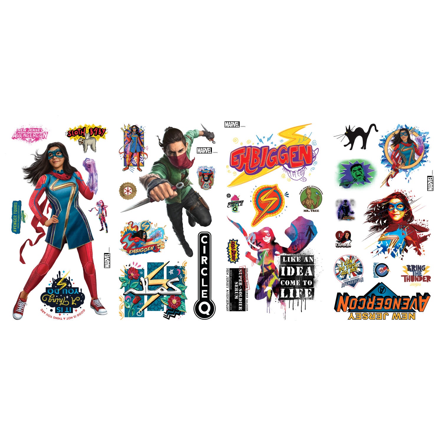 Ms Marvel Wall Decals - panels