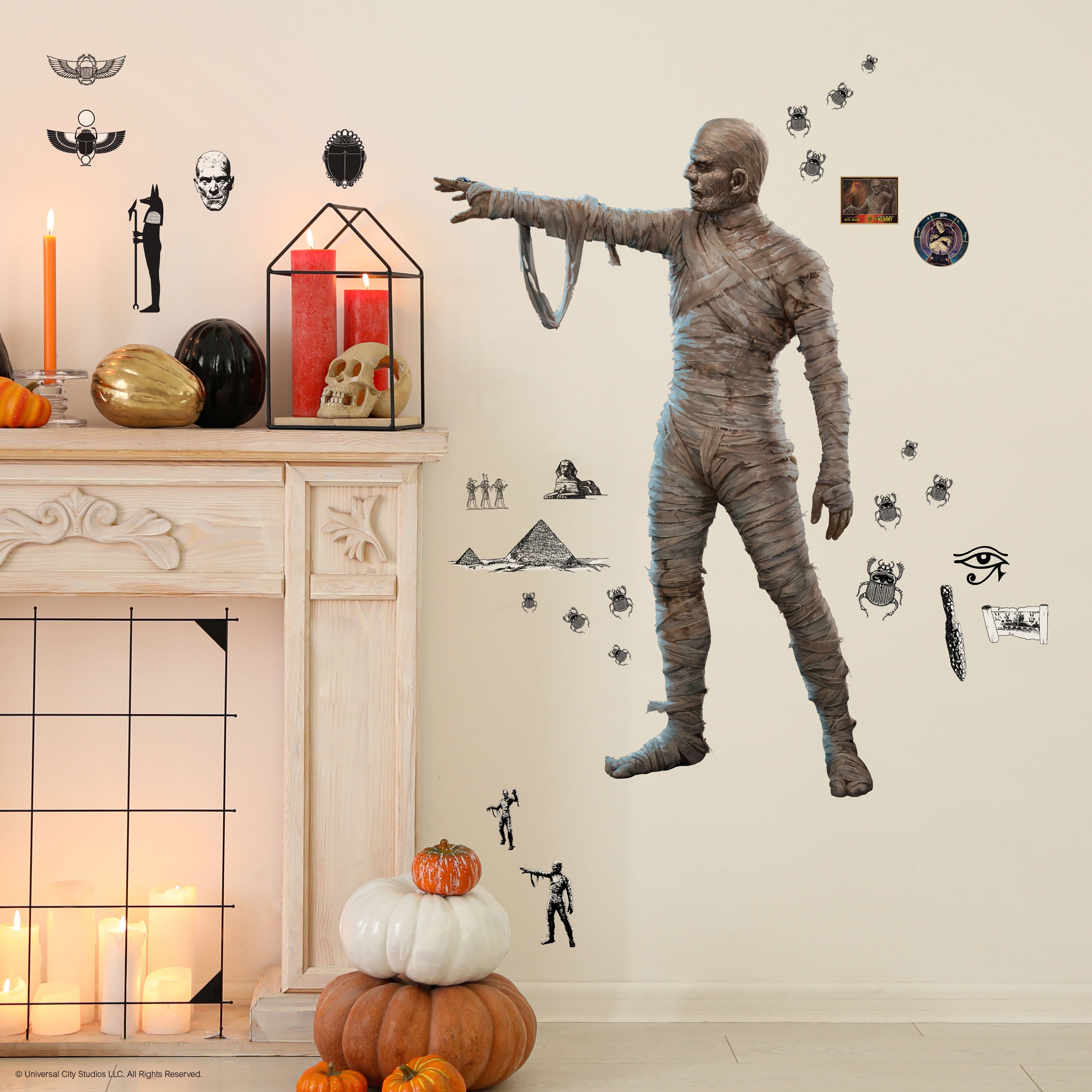 Classic Monsters The Mummy Giant Wall Decals in a room setting