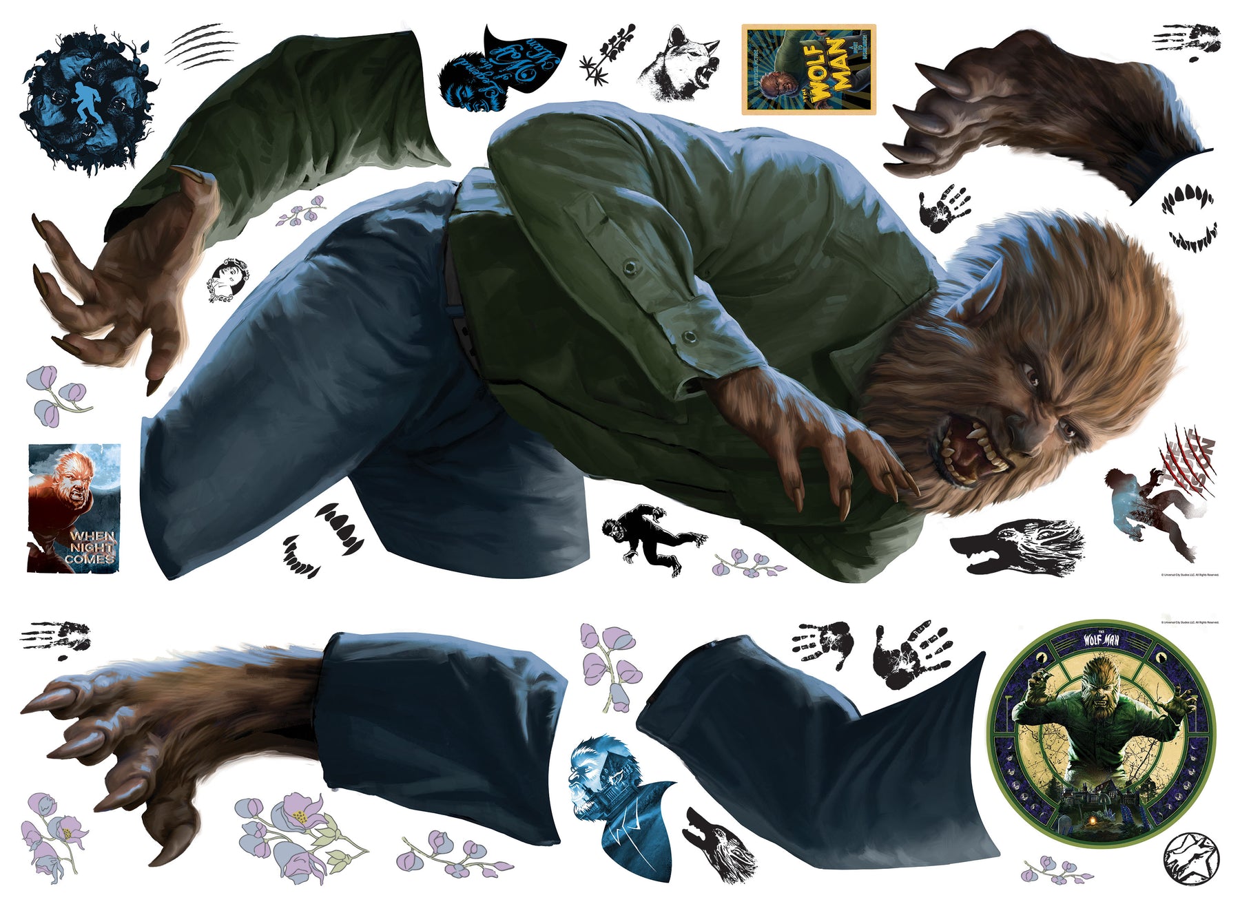 Classic Monsters The Wolf Man Giant Wall Decals by WallPops