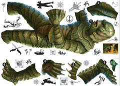 Classic Monsters Creature From The Black Lagoon Giant Wall Decals - panels