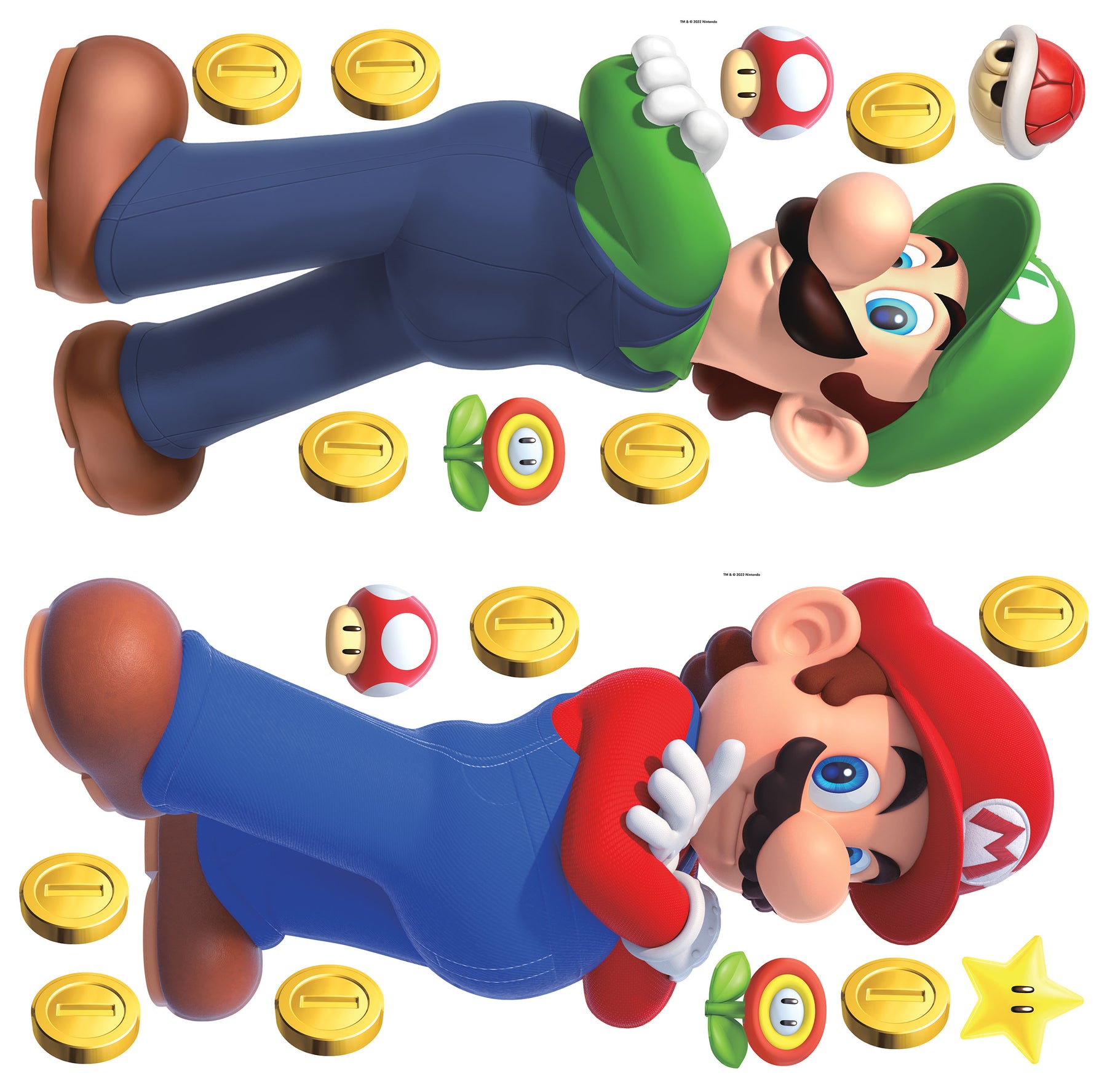 Super Mario Luigi & Mario Giant Wall Decals by WallPops