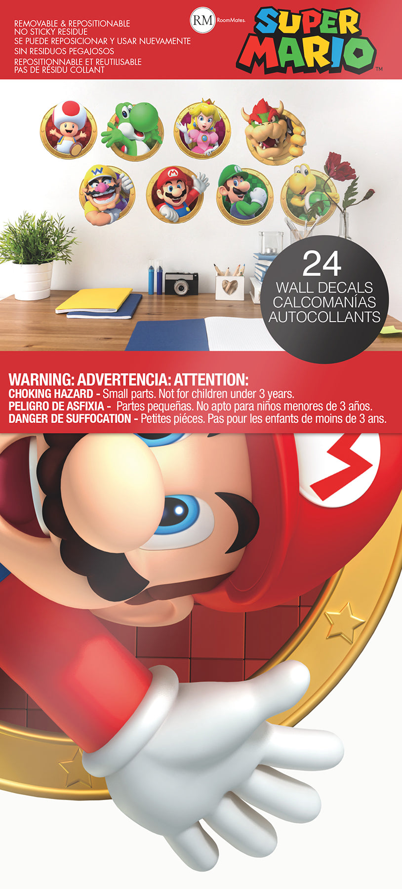 Super Mario Character Wall Decals - packaging