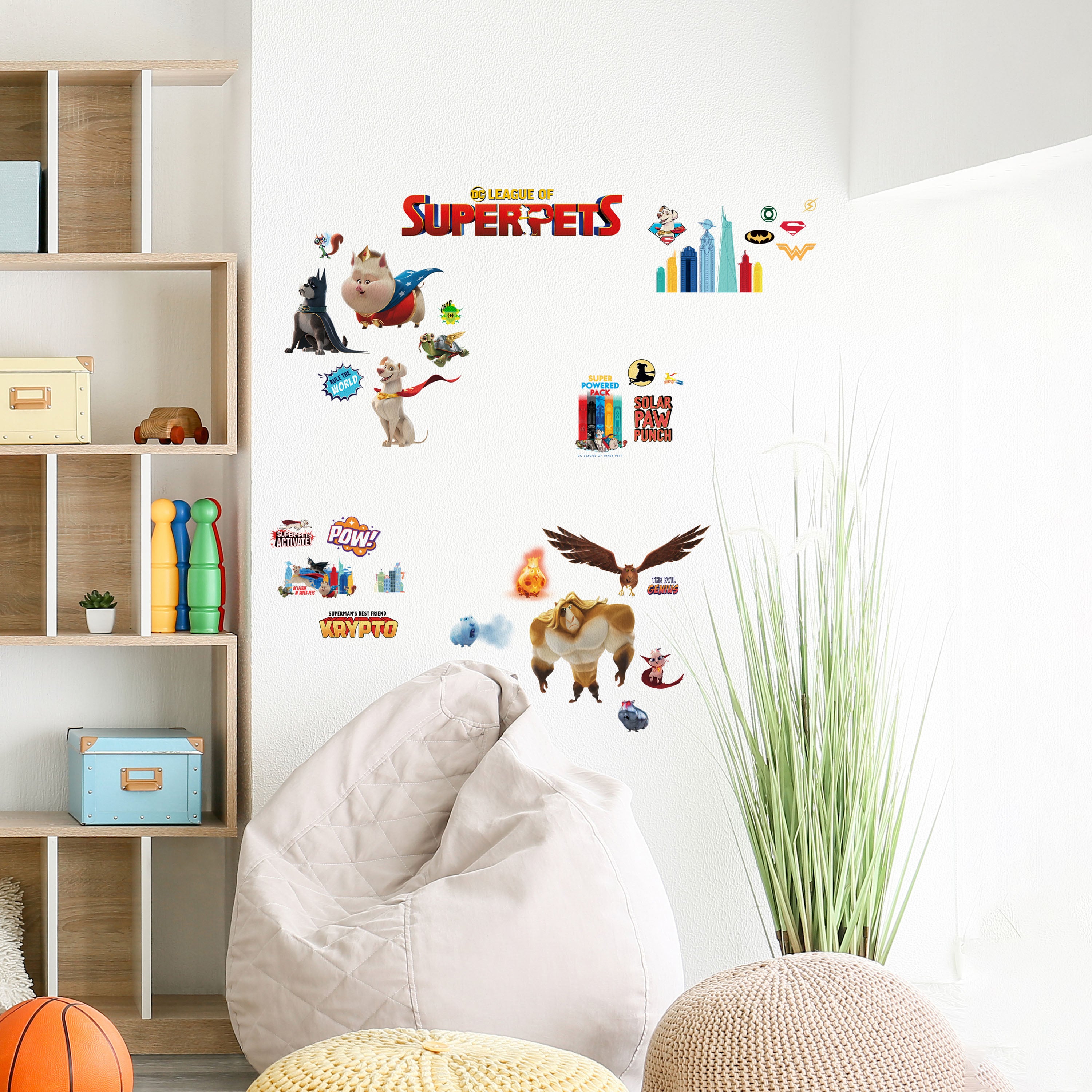 DC League Of SuperPets Wall Decals in a room setting