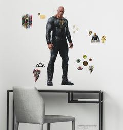 Black Adam Giant Peel & Stick Wall Decals in a room setting