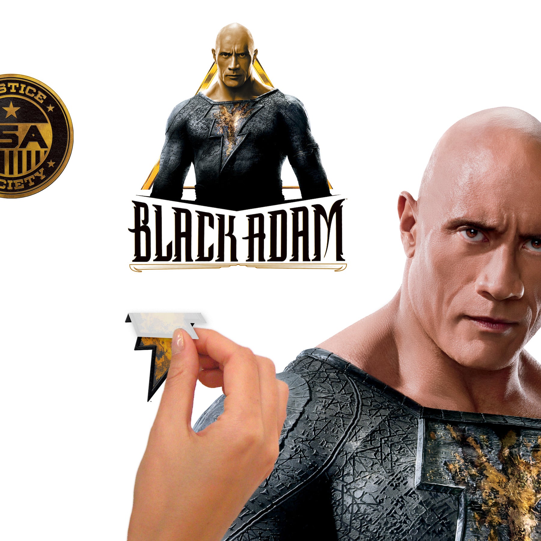 Black Adam Giant Peel & Stick Wall Decals - how to peel