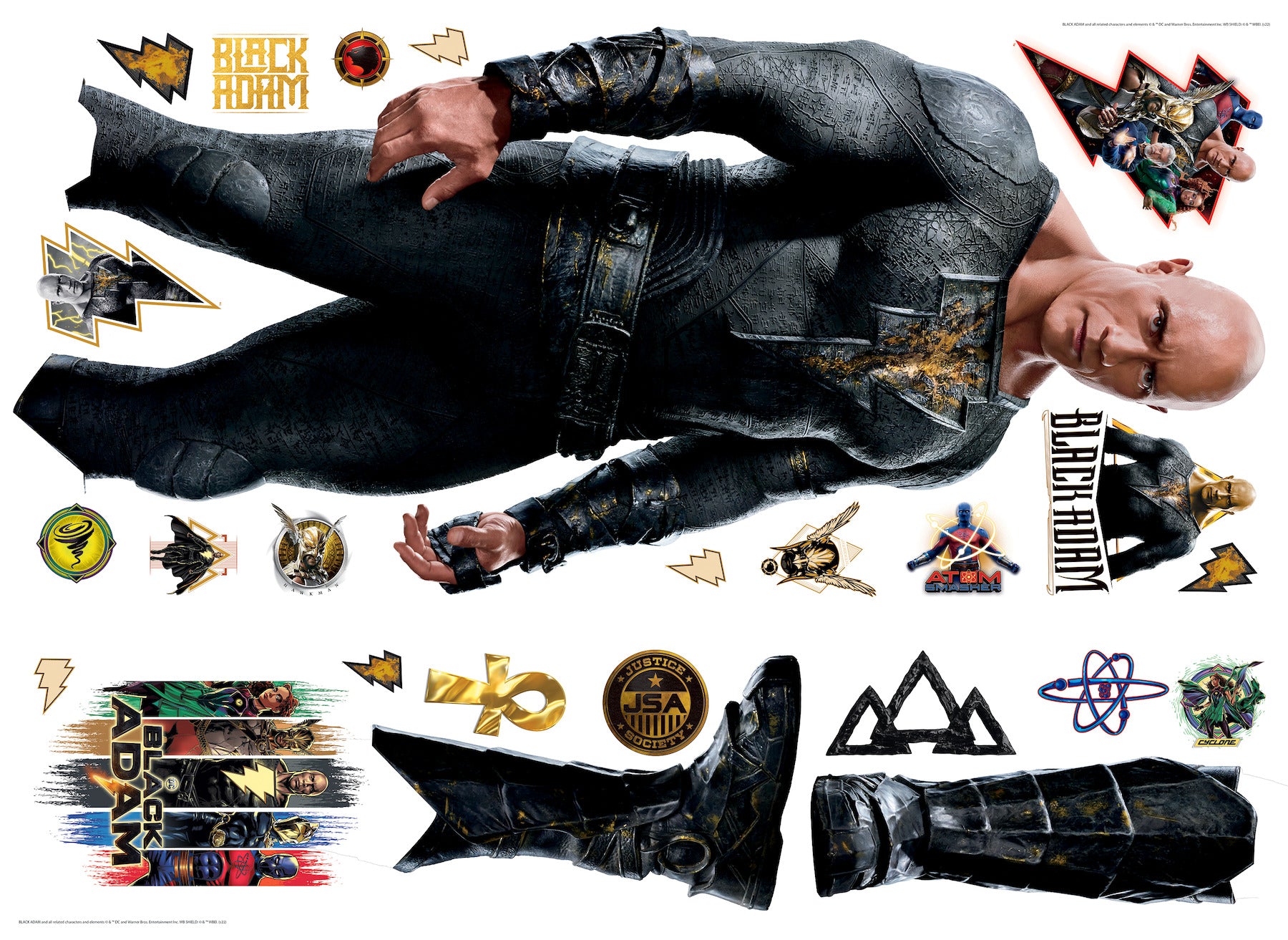 Black Adam Giant Peel & Stick Wall Decals - panels