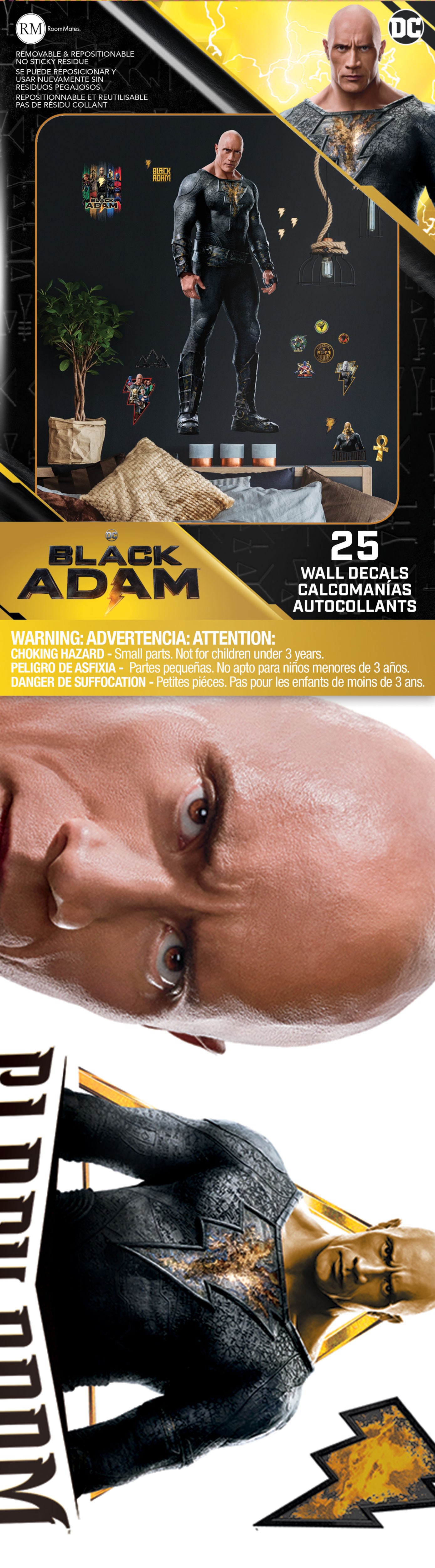 Black Adam Giant Peel & Stick Wall Decals - packaging