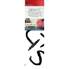 The WallPops Netflix Stranger Things Christmas Lights Peel And Stick Giant Wall Decals With Alphabet features a hand-drawn alphabet arranged in three rows, each row displayed beneath a line of colorful Christmas lights and accented with circled numbers 1–8 along the lines. This rustic design, measuring 27.43 69.6 cm tall by 46.04 1.16 m wide, boasts a light gray background reminiscent of distressed barn wood for added character.