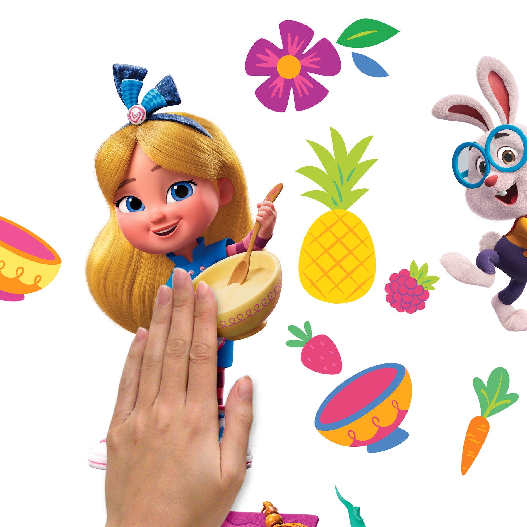 Alice’s Wonderland Bakery Peel & Stick Wall Decals - how to stick
