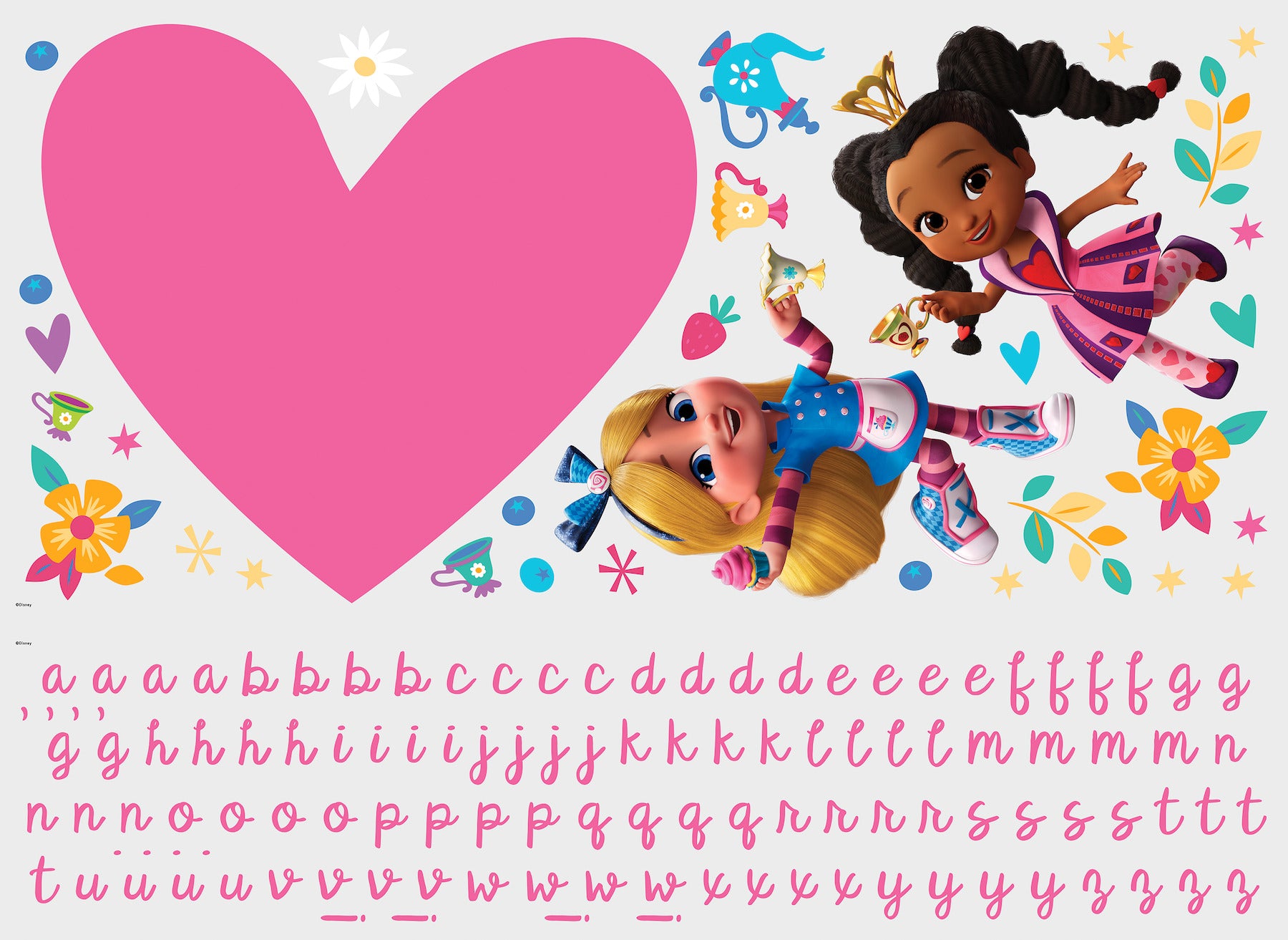 Alice’s Wonderland Bakery Giant Peel & Stick Wall Decals With Alphabet - panels