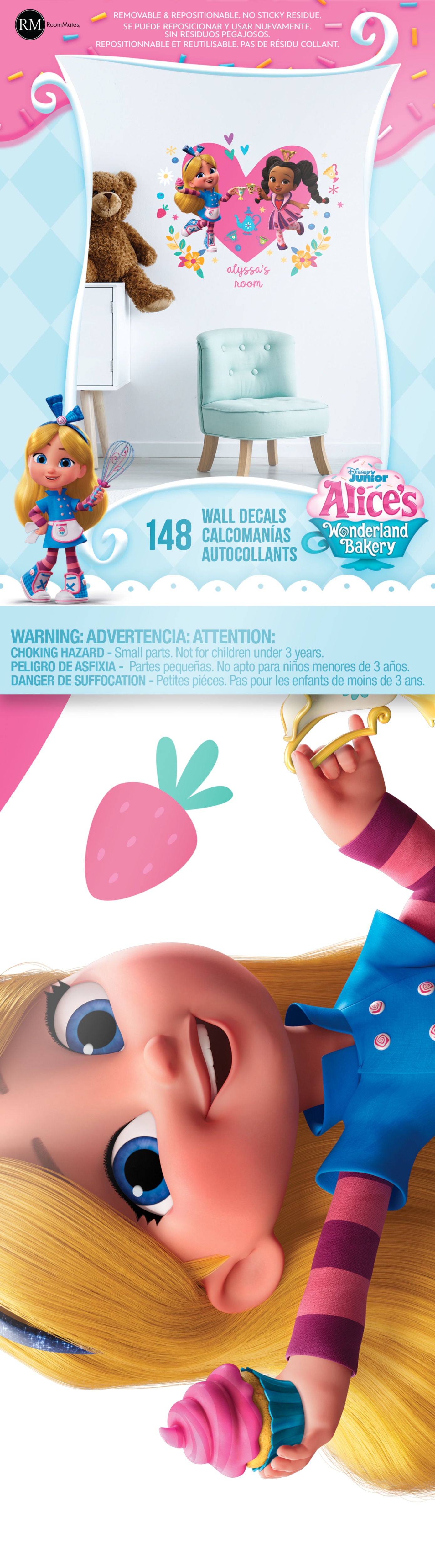 Alice’s Wonderland Bakery Giant Peel & Stick Wall Decals With Alphabet - packaging