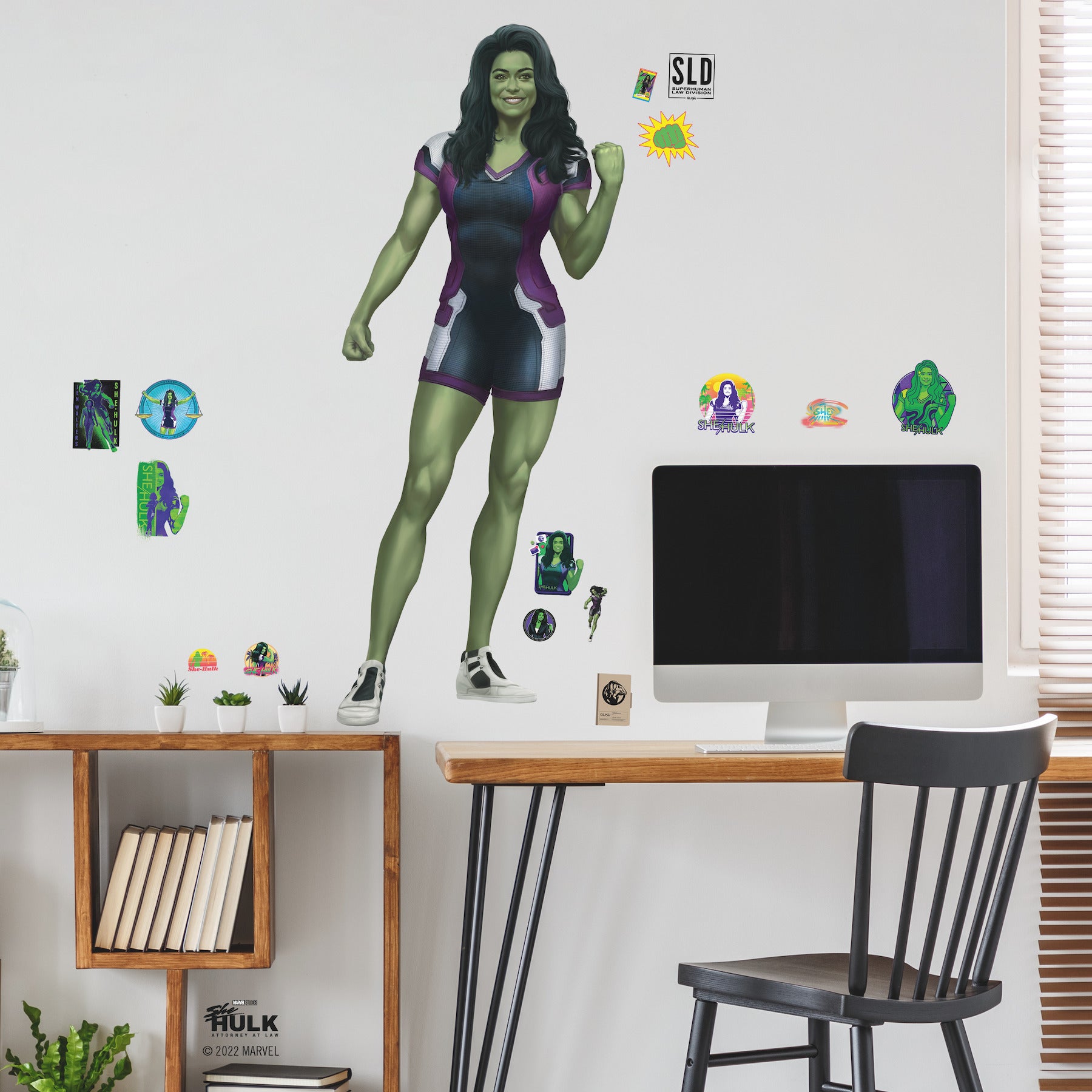 She Hulk Giant Wall Decals in a room setting