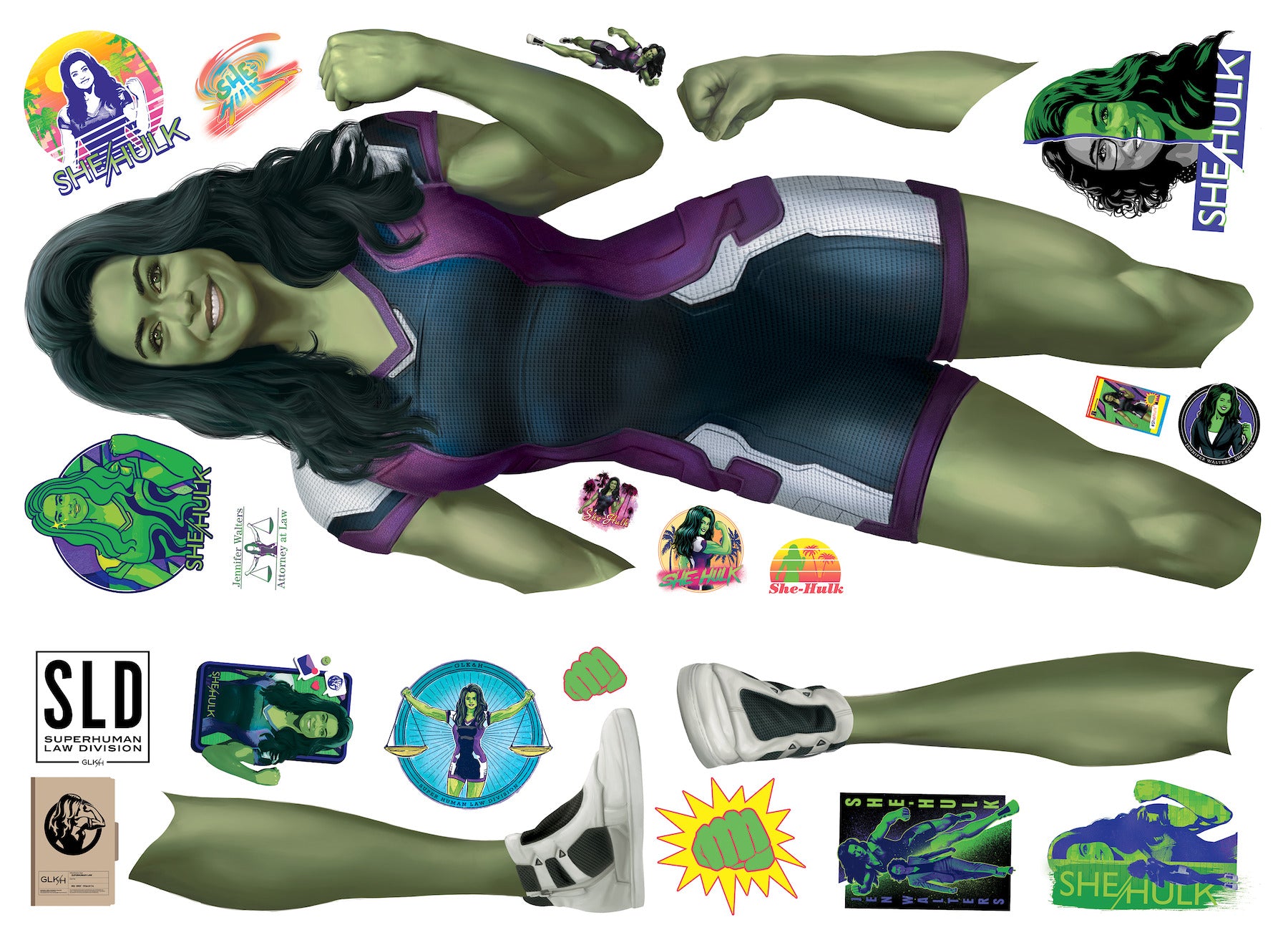 She Hulk Giant Wall Decals - panels