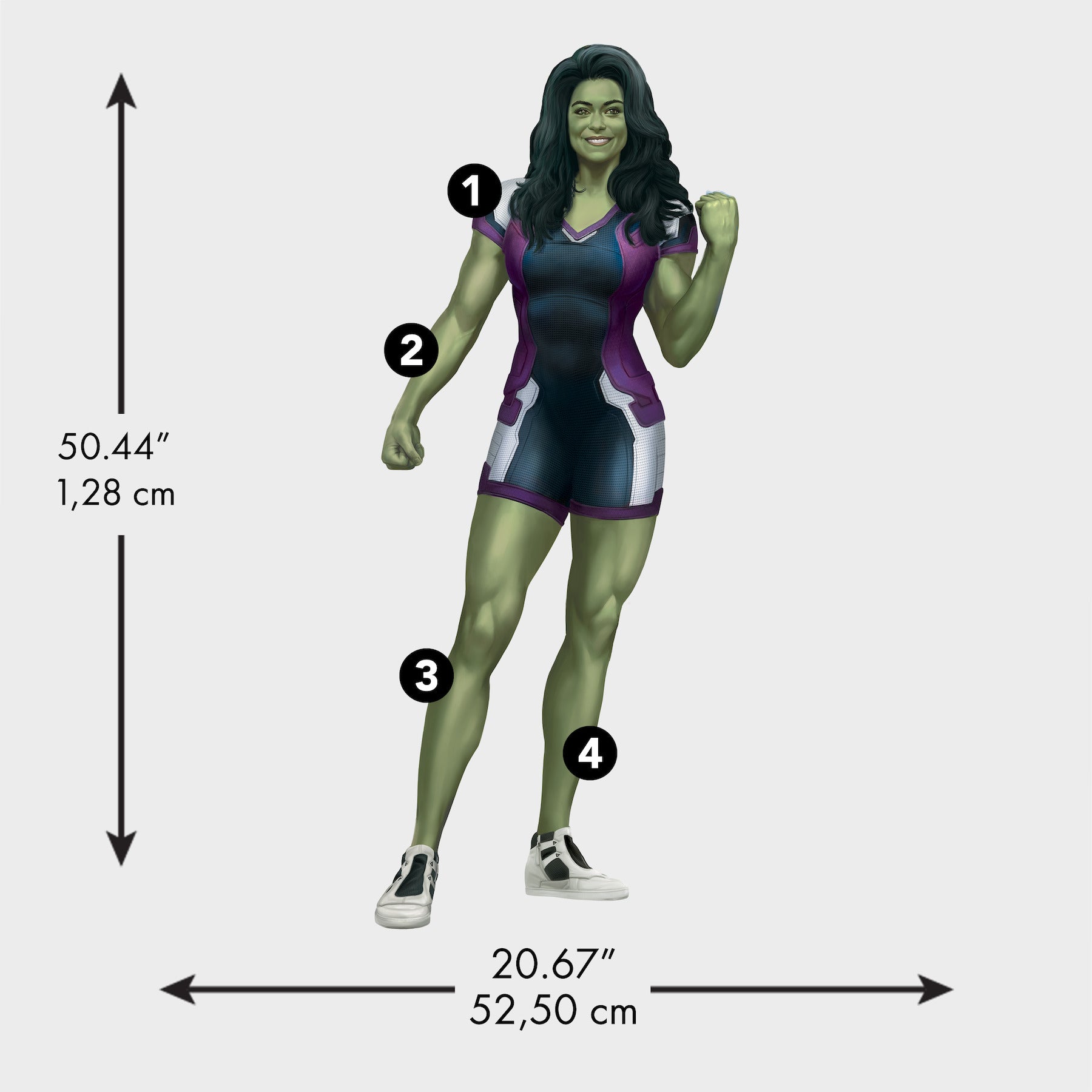 She Hulk Giant Wall Decals - dimensions