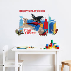 DC Super Pets Giant Wall Decals in a room setting