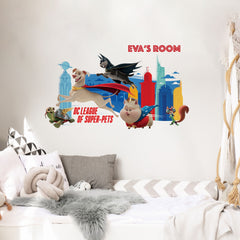 DC Super Pets Giant Wall Decals in a room setting