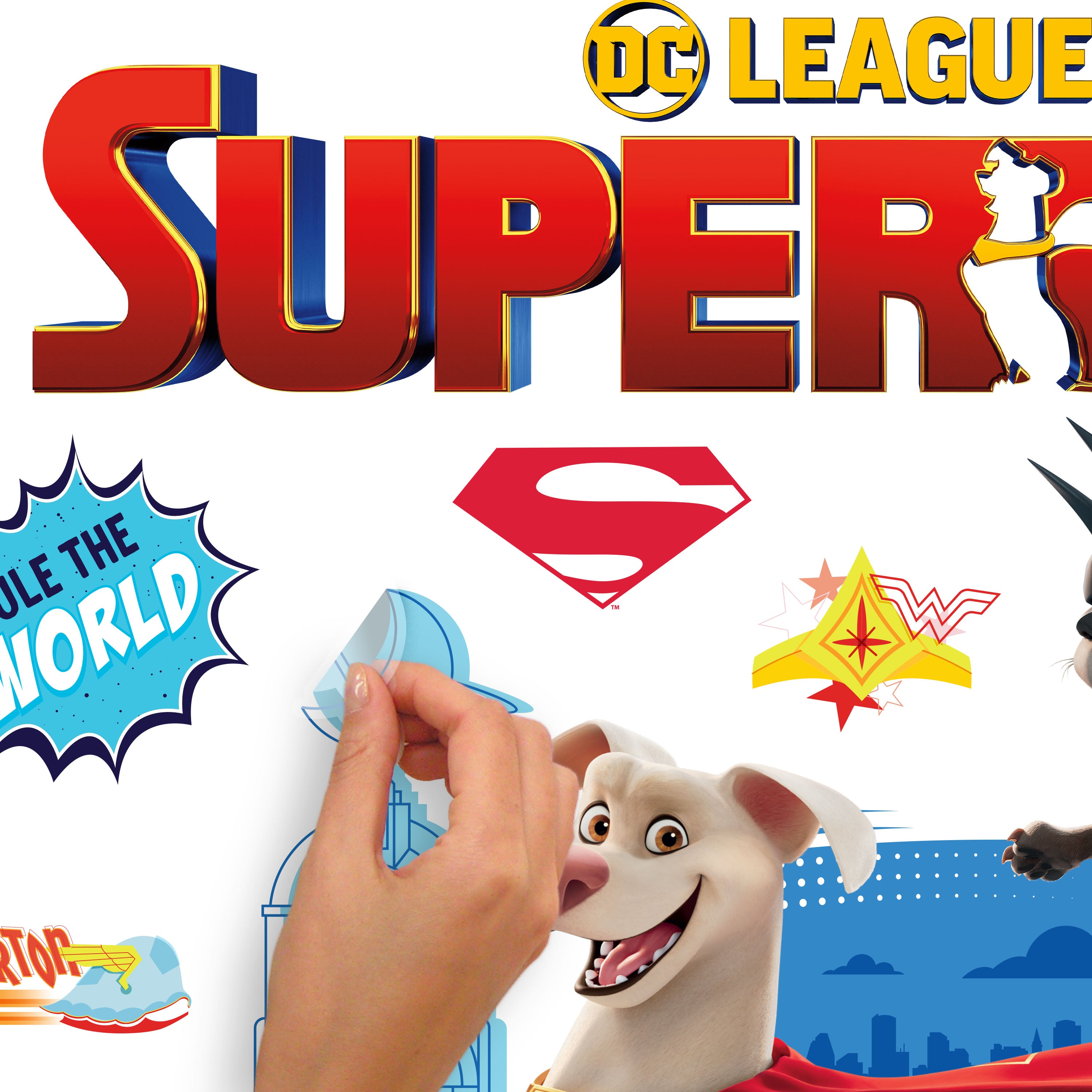 DC Super Pets Giant Wall Decals - peel and stick application