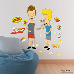 Beavis & Butt-Head Peel & Stick Giant Wall Decals in a room setting