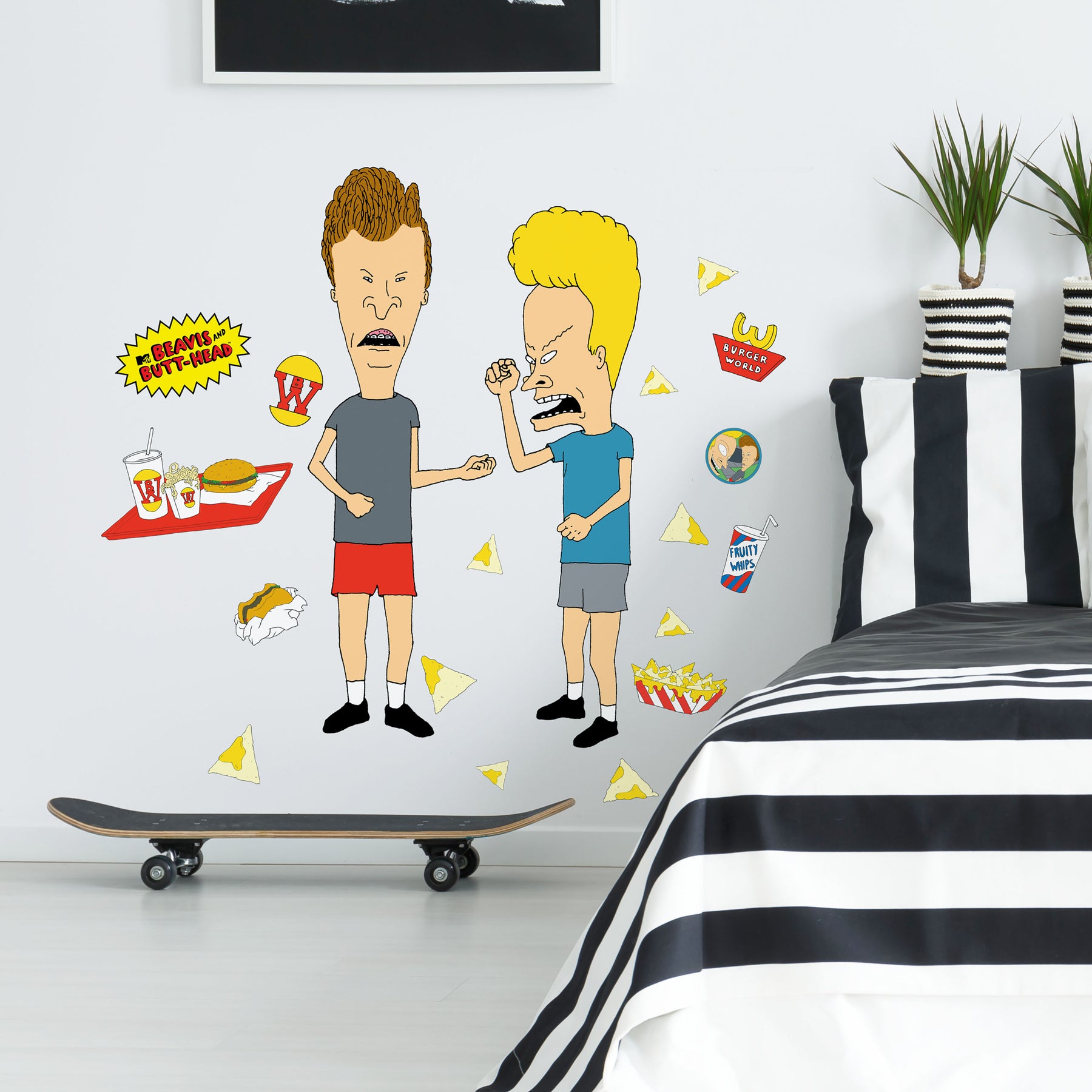 Beavis & Butt-Head Peel & Stick Giant Wall Decals in a room setting