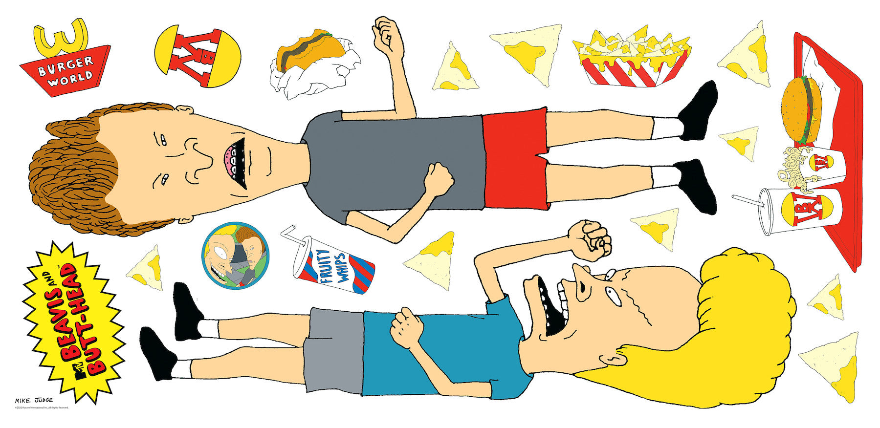 Beavis & Butt-Head Peel & Stick Giant Wall Decals - panels