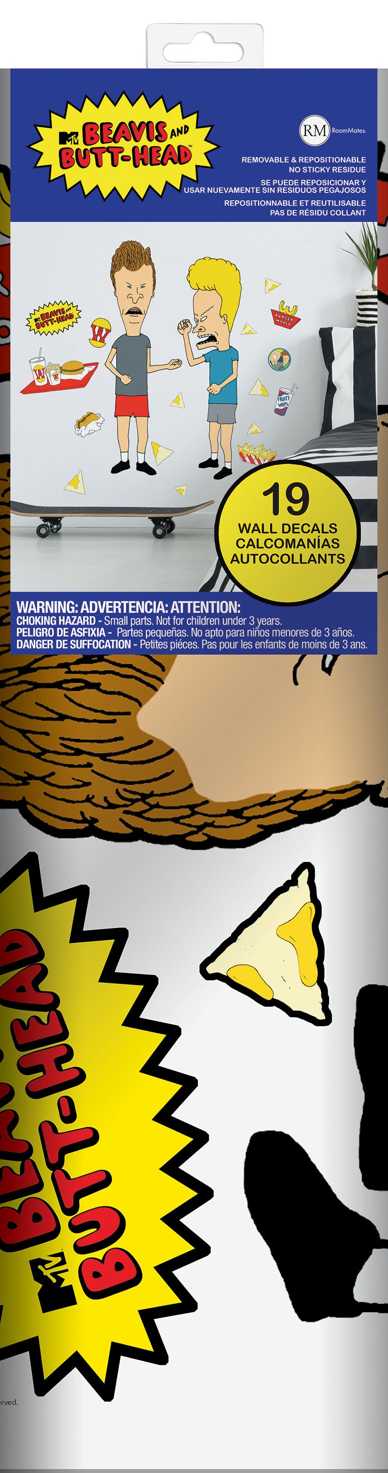 Beavis & Butt-Head Peel & Stick Giant Wall Decals - packaging