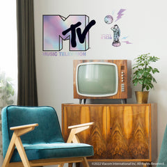 MTV Holographic Giant Wall Decals in a room setting