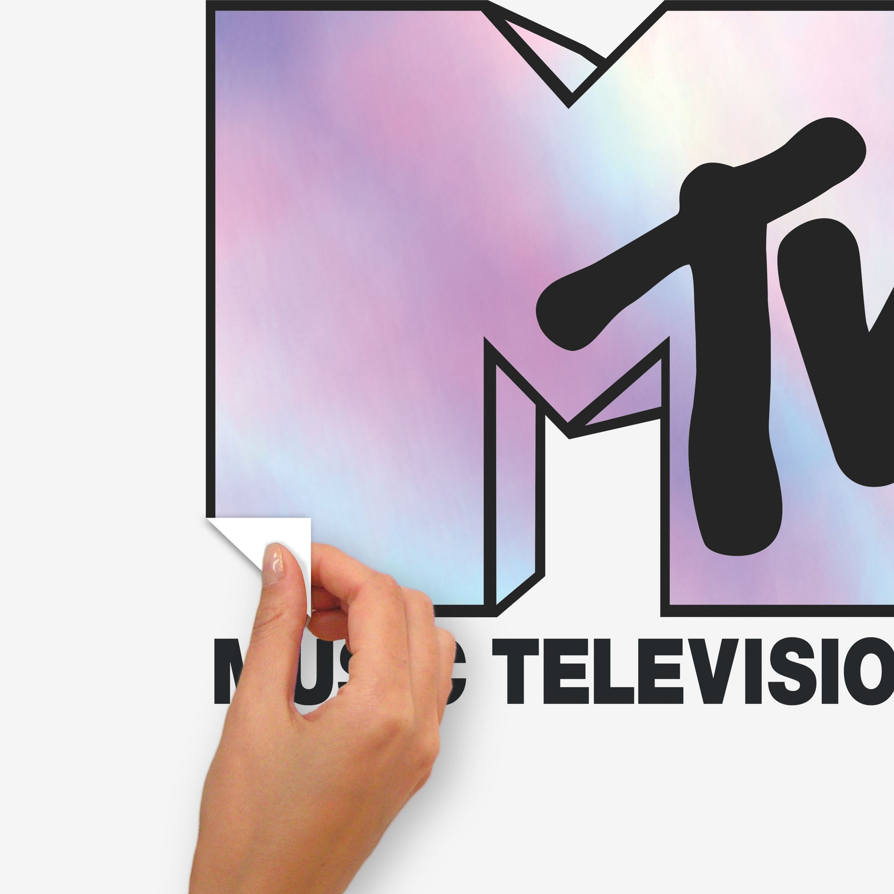 MTV Holographic Giant Wall Decals - peel and stick application