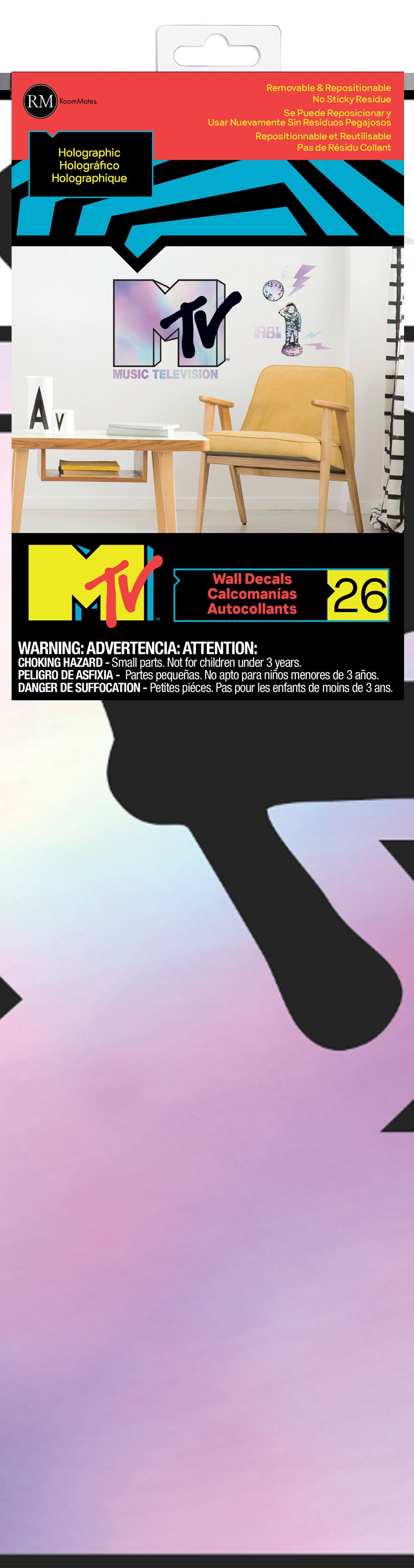 MTV Holographic Giant Wall Decals - packaging