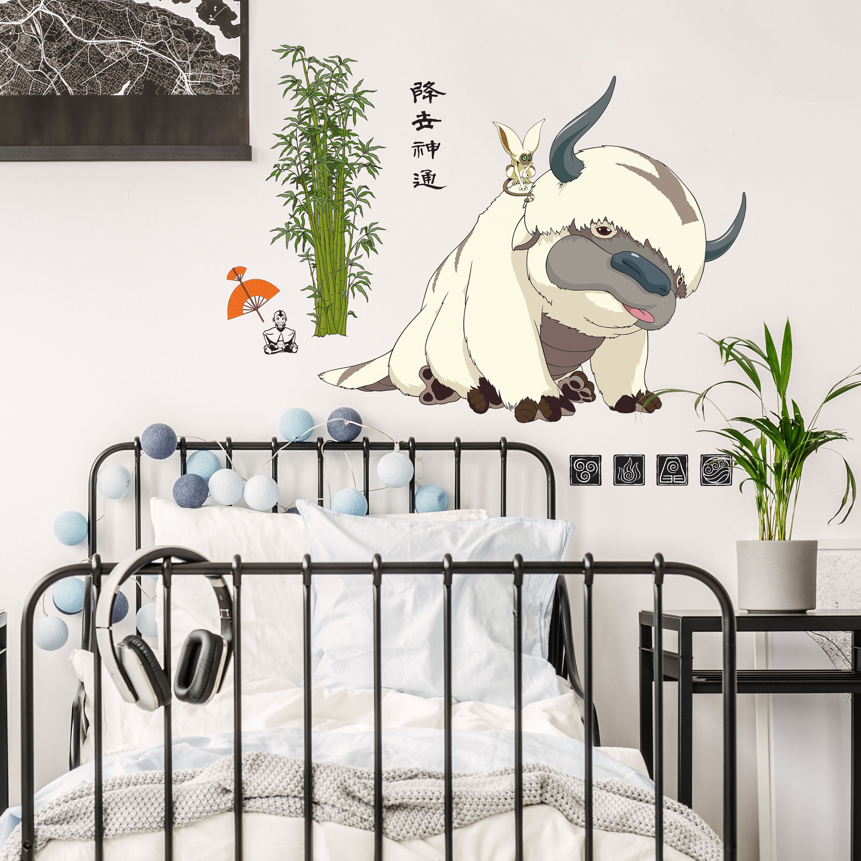 Avatar Appa Giant Wall Decals in a room setting