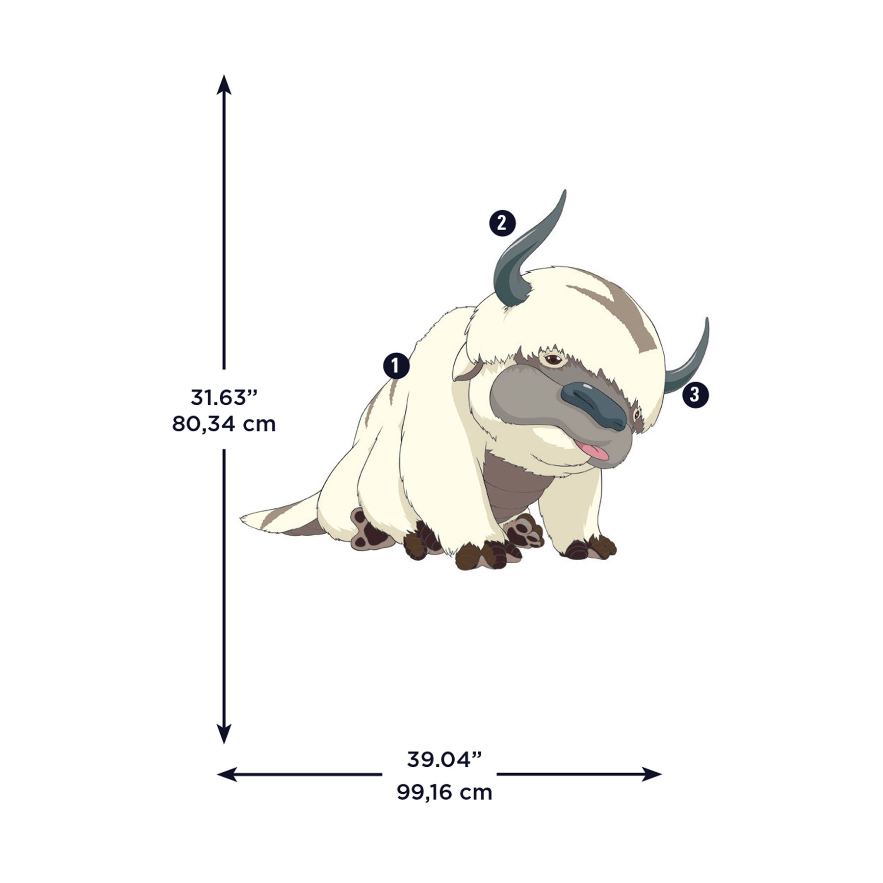 Avatar Appa Giant Wall Decals - dimensions