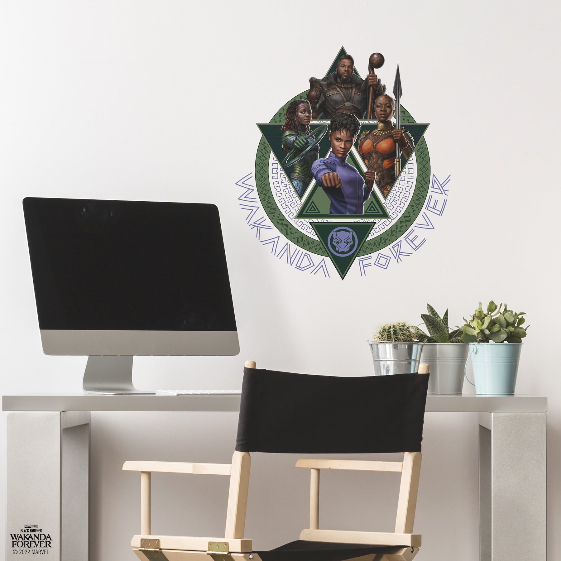 Wakanda Forever Giant Wall Decals in a room setting