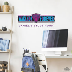 Wakanda Forever W/ Alphabet Wall Decals in a room setting