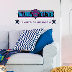 Wakanda Forever W/ Alphabet Wall Decals in a room setting
