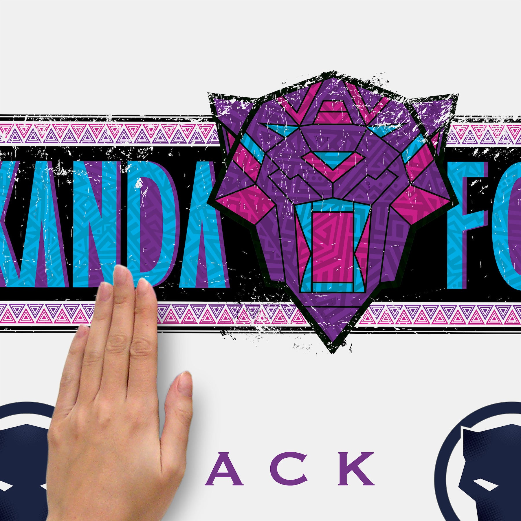 Wakanda Forever W/ Alphabet Wall Decals - how to stick