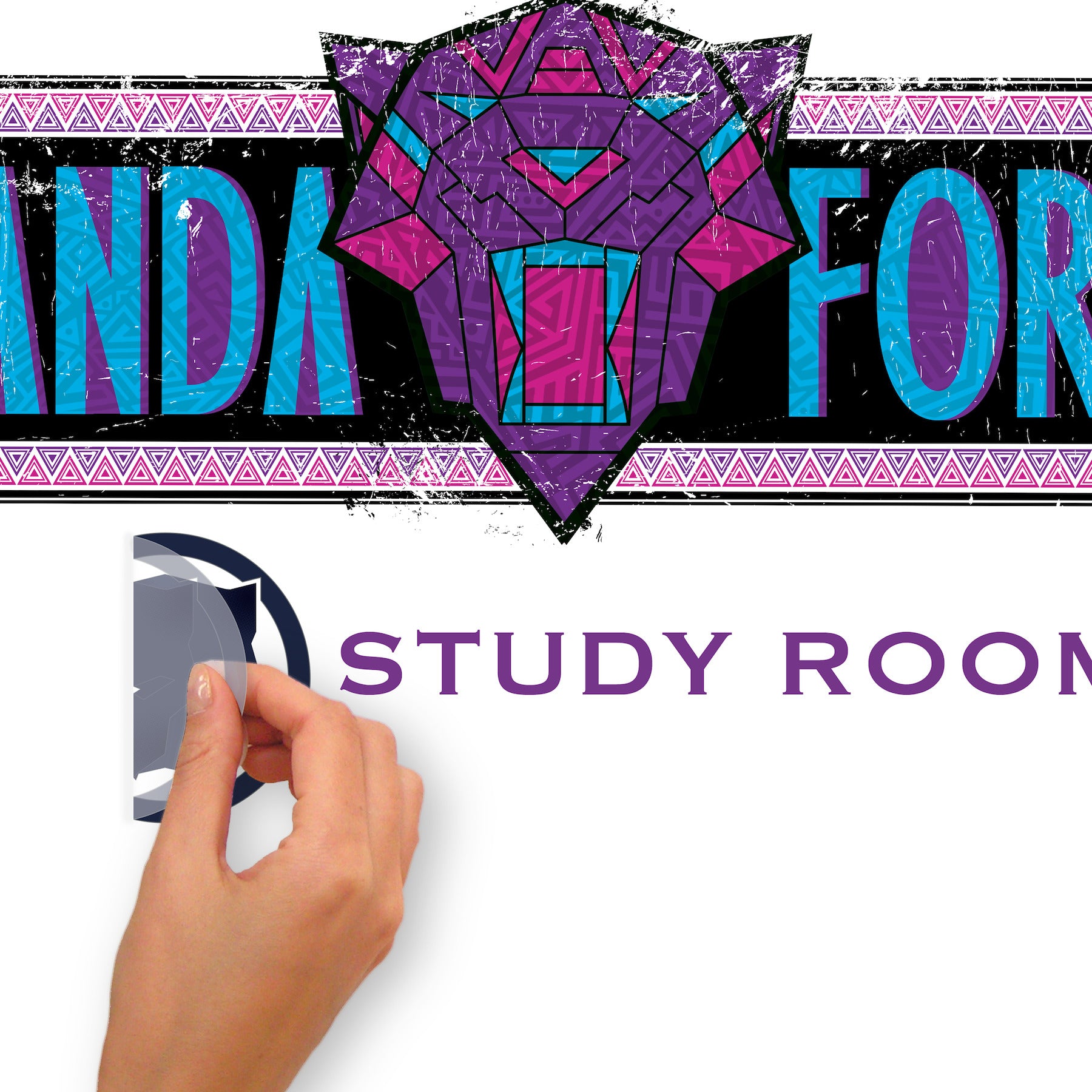 Wakanda Forever W/ Alphabet Wall Decals - how to peel