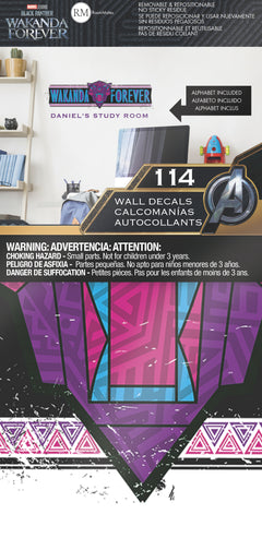 Wakanda Forever W/ Alphabet Wall Decals - packaging
