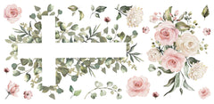 Watercolor Floral Cross Giant Wall Decals by WallPops