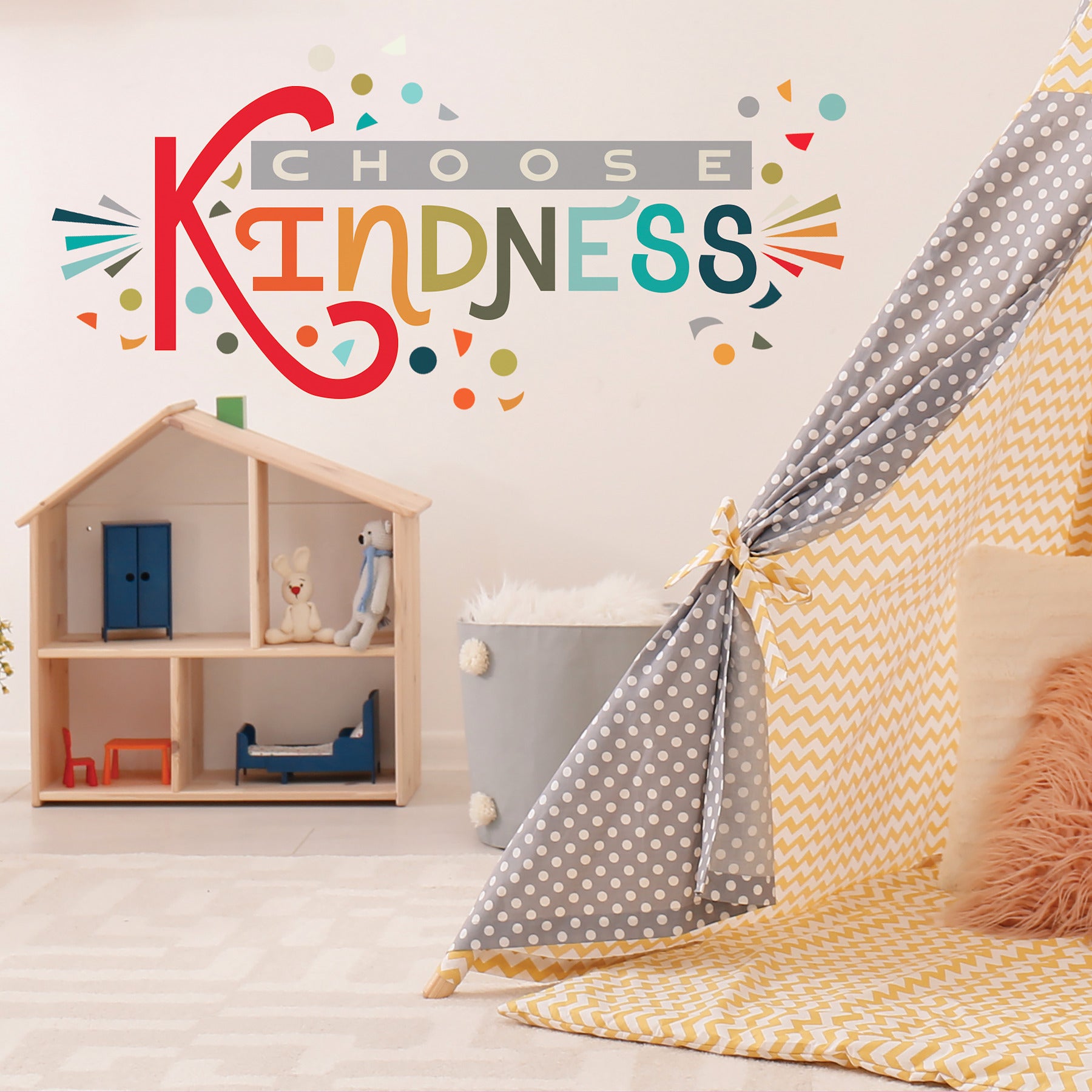 Choose Kindness Giant Wall Decals in a room setting