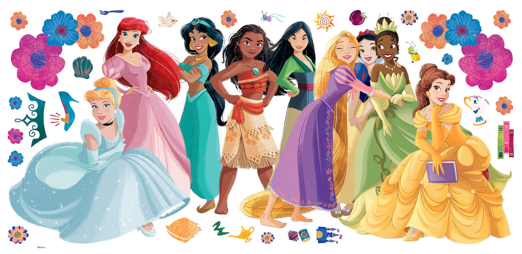 Disney Princess Flowers & Friends Giant Wall Decals by WallPops