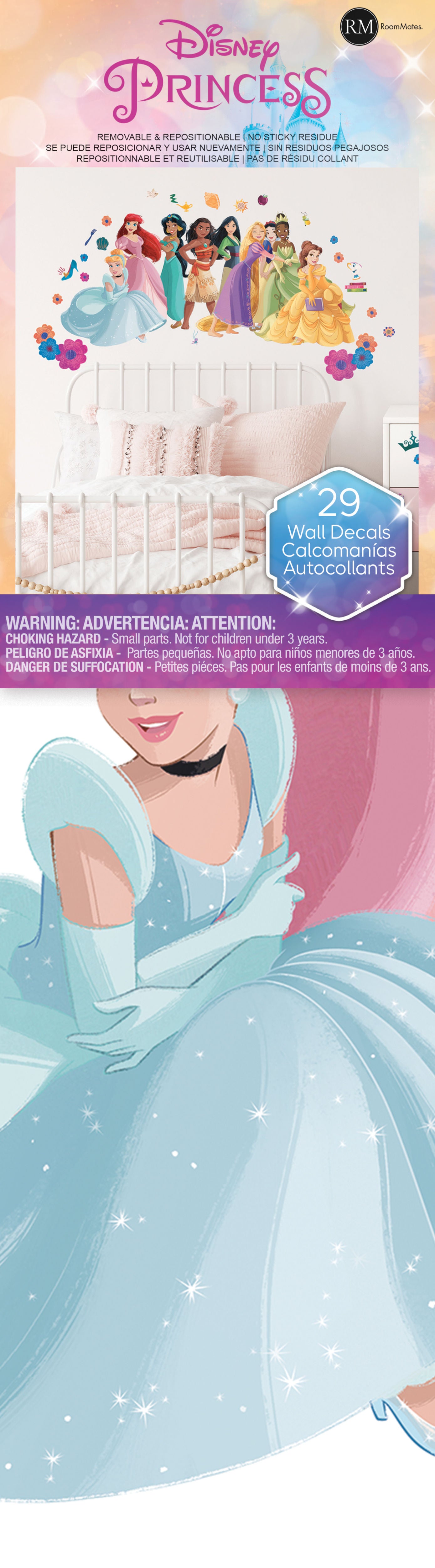 Disney Princess Flowers & Friends Giant Wall Decals - packaging
