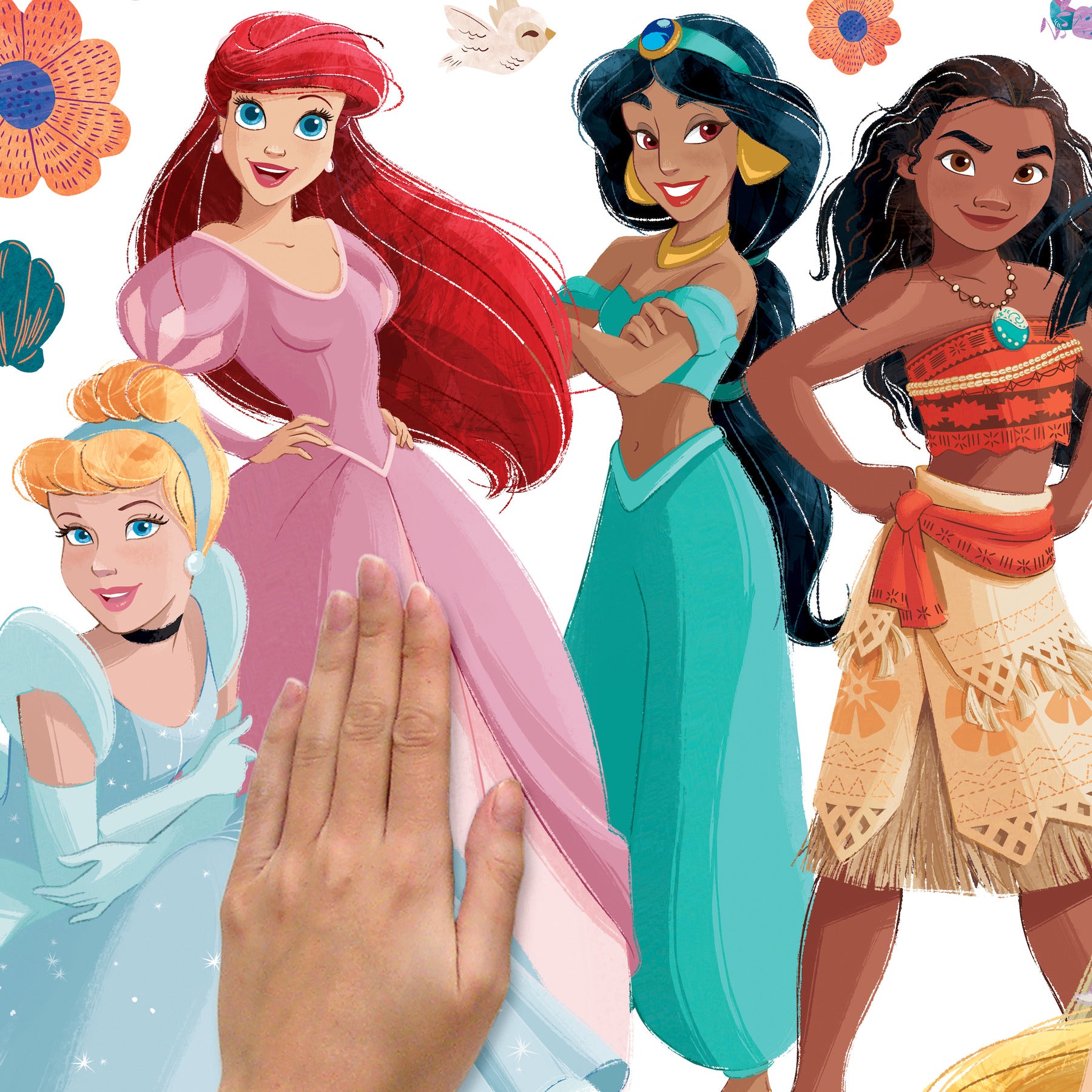 Disney Princess Flowers & Friends Giant Wall Decals - how to stick