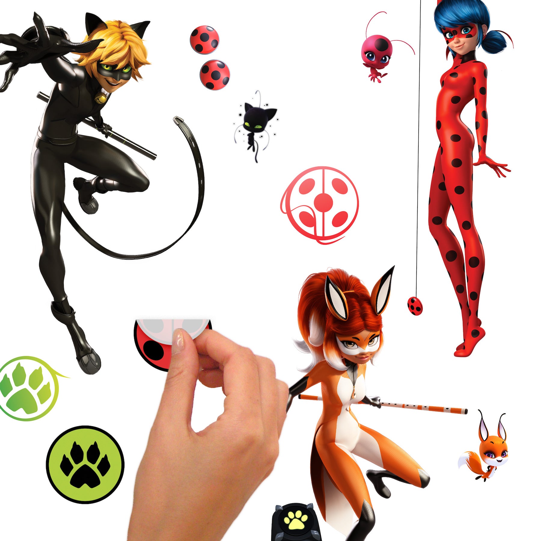 Miraculous: Tales Of Ladybug & Cat Noir Wall Decals - peel and stick application