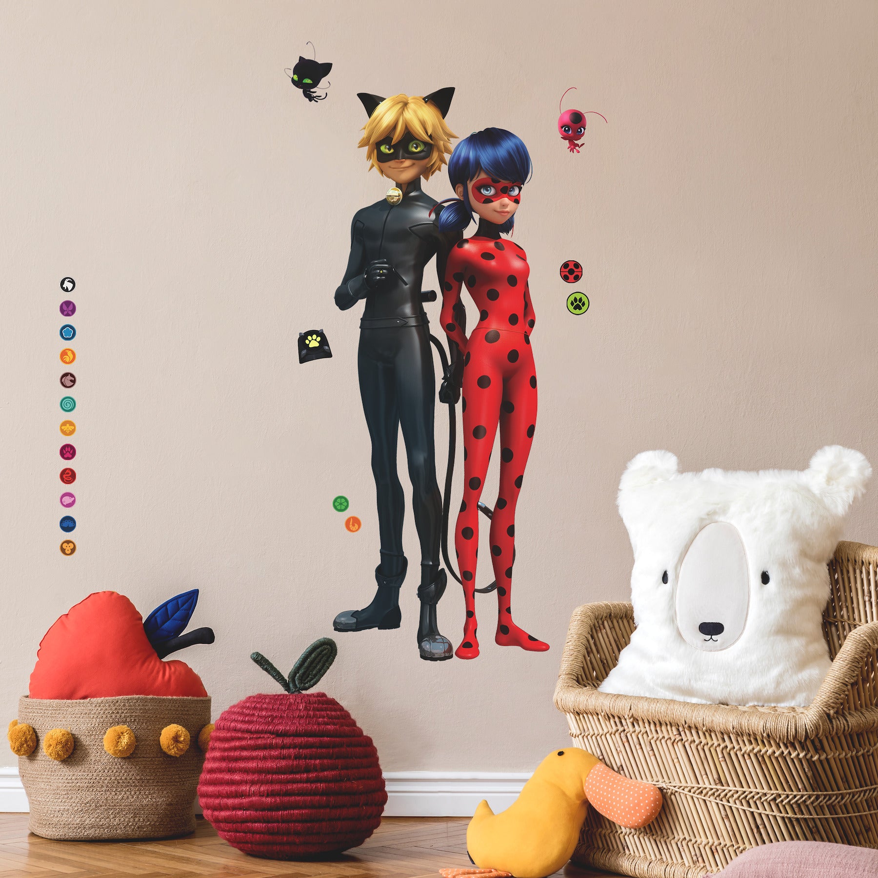 Miraculous: Tales Of Ladybug & Cat Noir Giant Wall Decals in a room setting